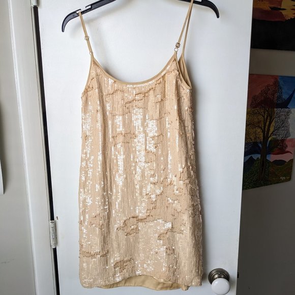 Boston Proper Sequin Mini Strappy Geometric Dress Size 0 - Picture 2 of 10